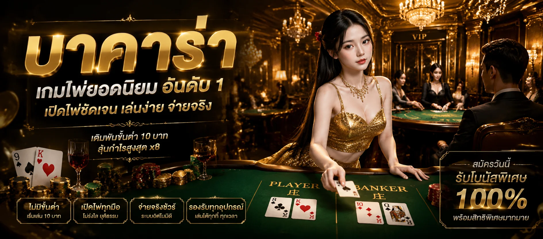 โต๊ะบาคาร่าสดคาสิโนออนไลน์เว็บตรง Fun24 ดีลเลอร์คนไทย